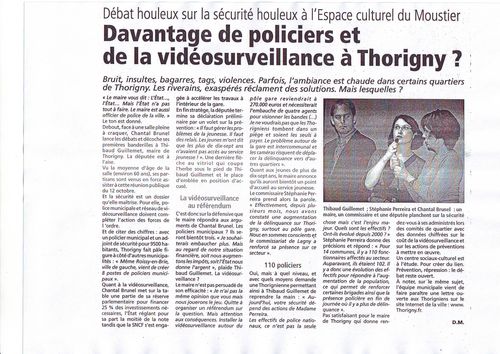 Article La Marne : réunion sur la sécurité à Thorigny