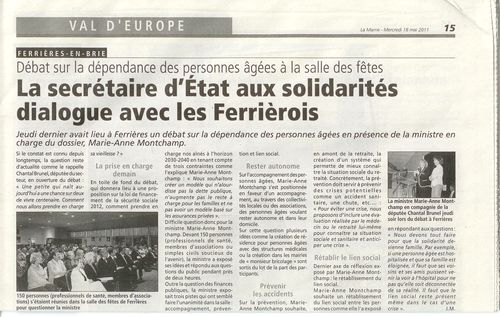 La Marne- Conférence débat sur la dépendance à Ferrières-en-Brie
